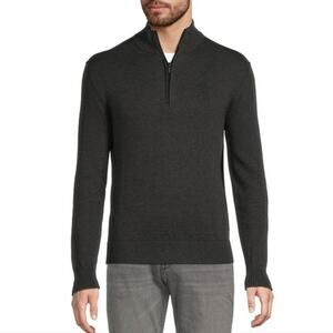 Calvin Klein Charcoal Ombre Full Zip Wool Blend Sweater Size Small
